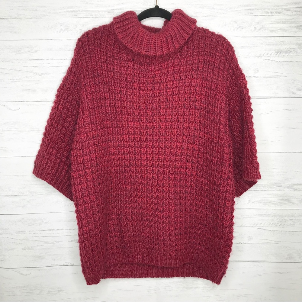 Plenty By Tracy Reese Burgundy Red Cowl Sweater